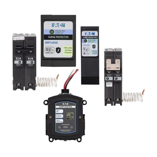 Whole-home surge protection device installed at electrical panel in Toronto
